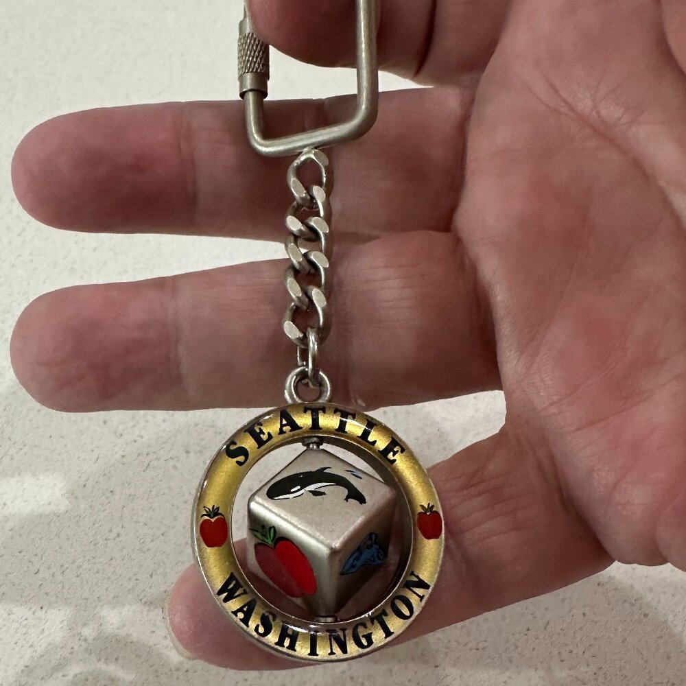 SEATTLE WASHINGTON Block Spinner Key Chain